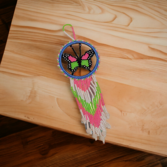 Pink and Green Butterfly Dream Catcher