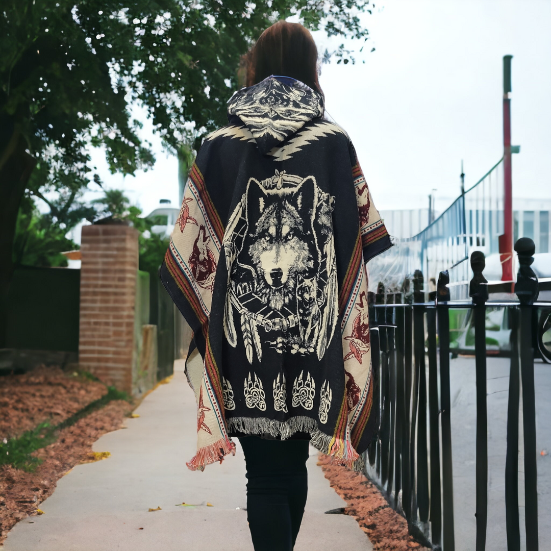 Wolf Moon - Handmade Poncho