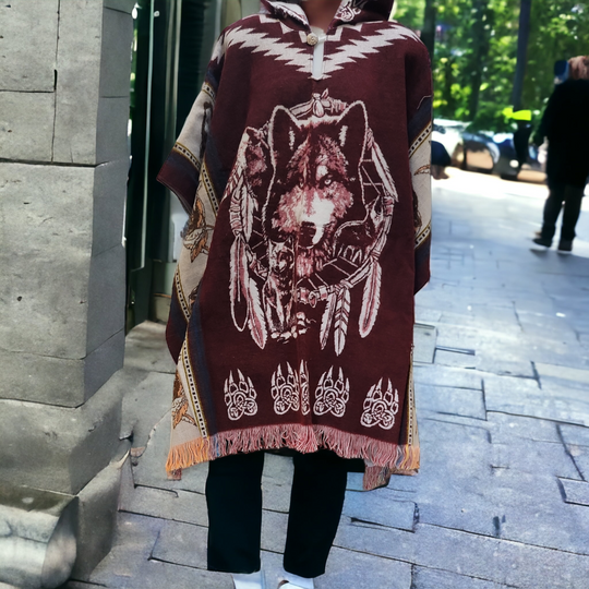 Wolf Moon - Handmade Poncho