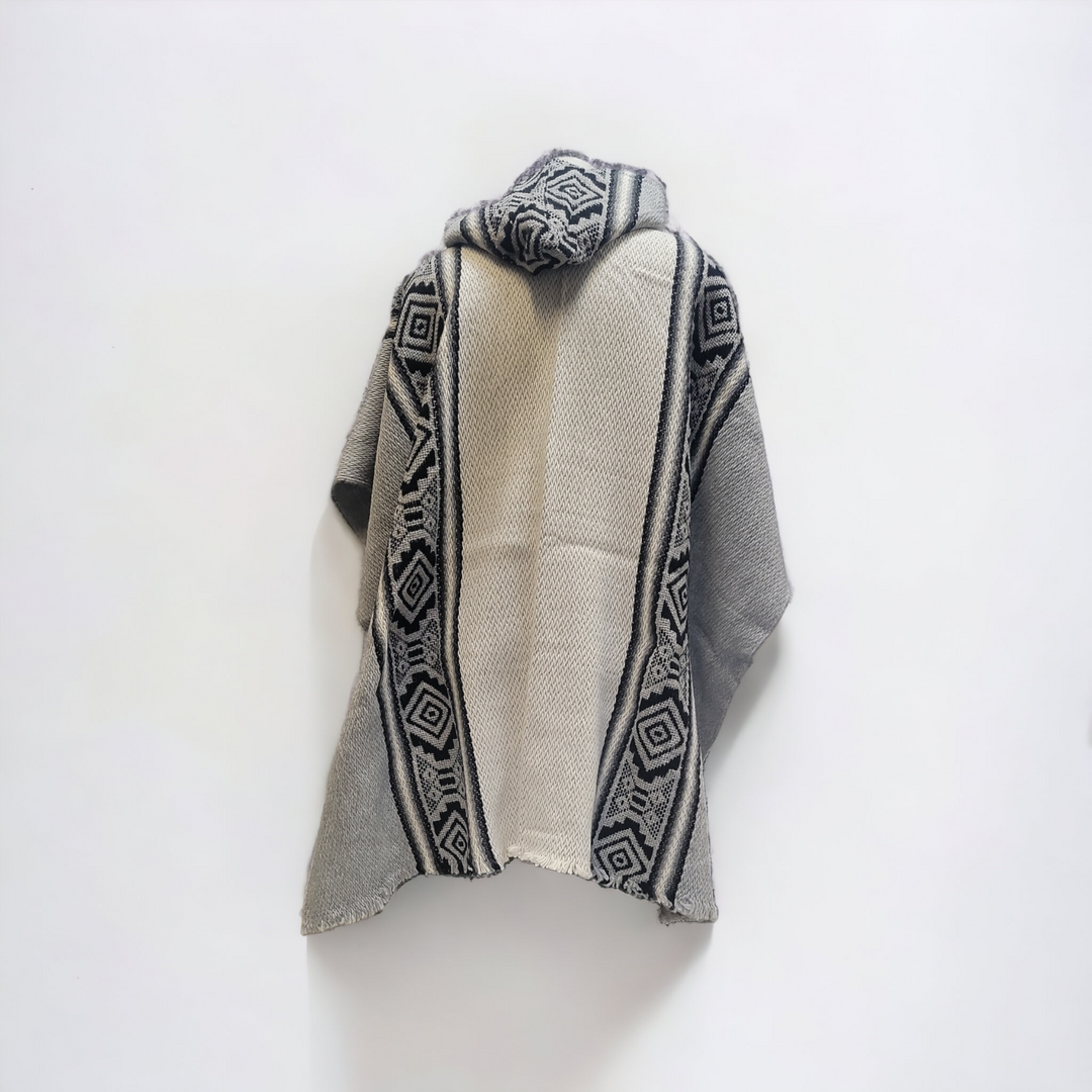 Men's Indigenous Grey fair trade poncho