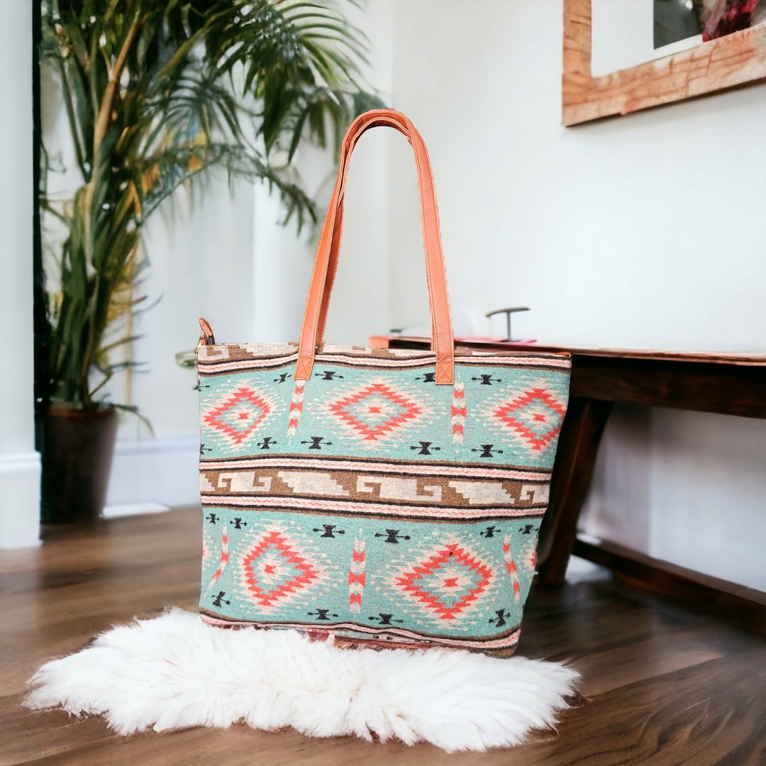 Turquoise Tote Bag