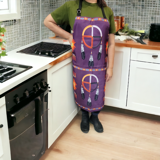 Purple custom printed apron