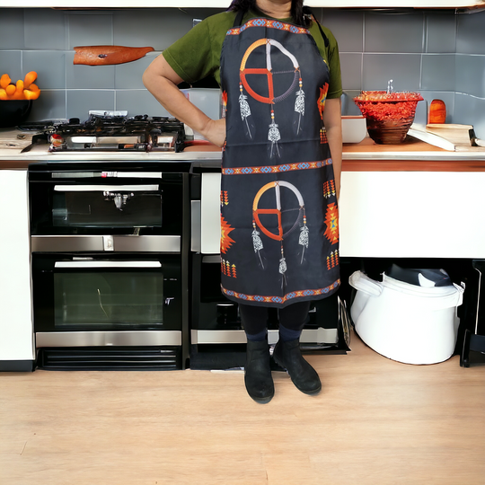 Black custom printed apron