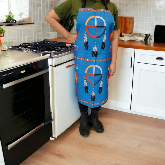 Sky blue custom printed apron