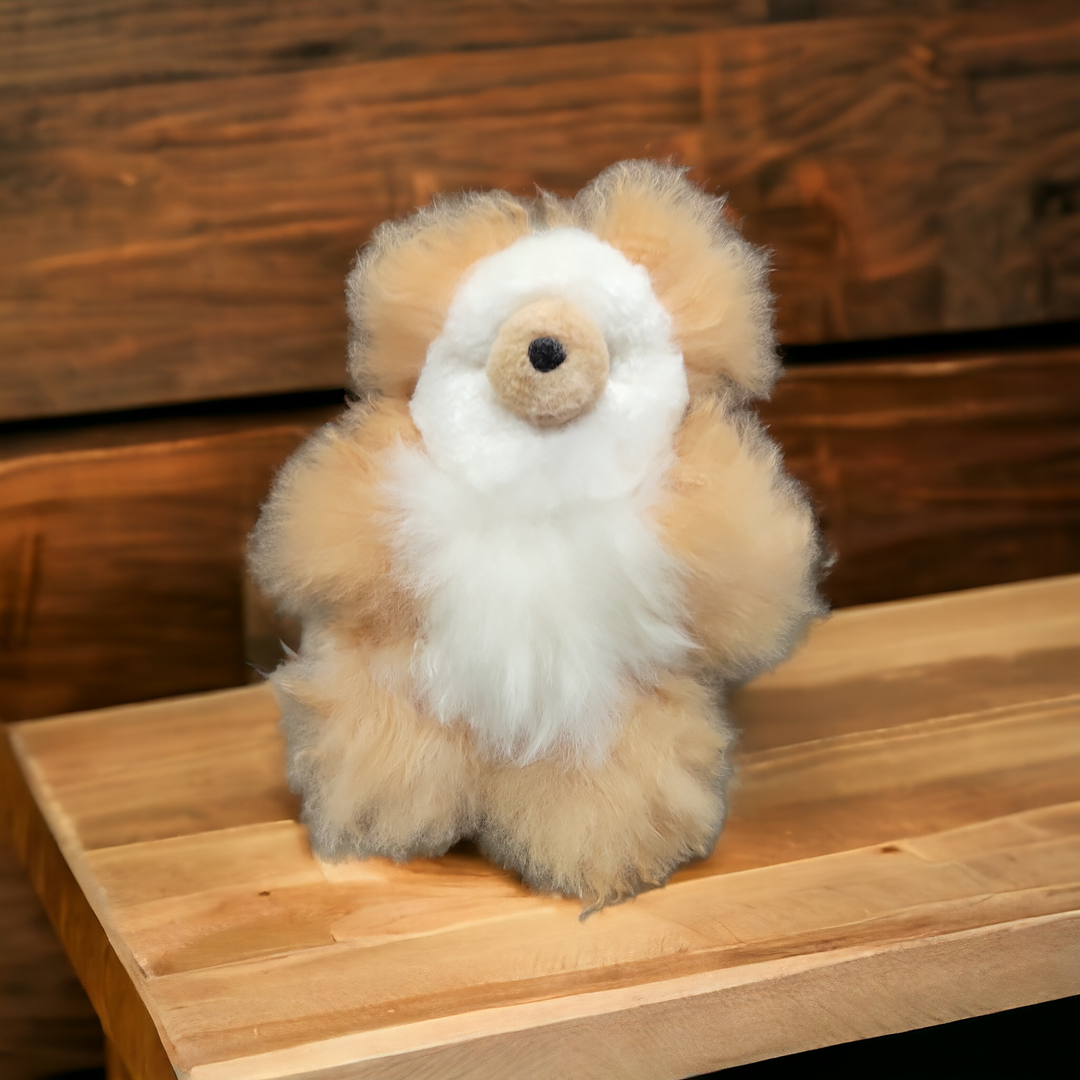 White and Brown Alpaca Teddy Bear