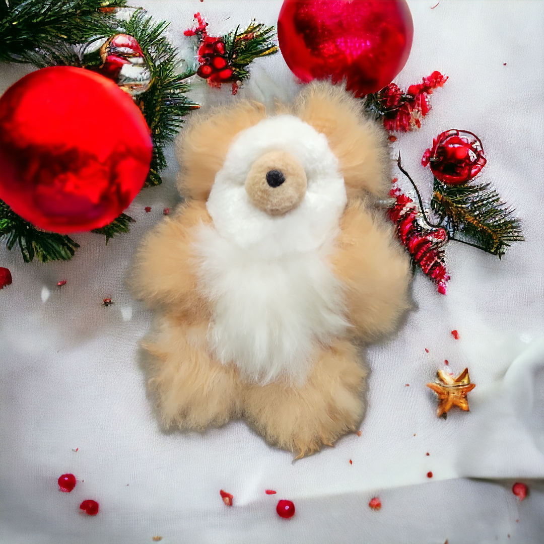 White and Brown Alpaca Teddy Bear