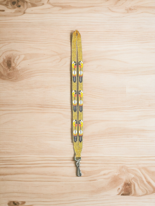 Golden Native Beaded Lanyard