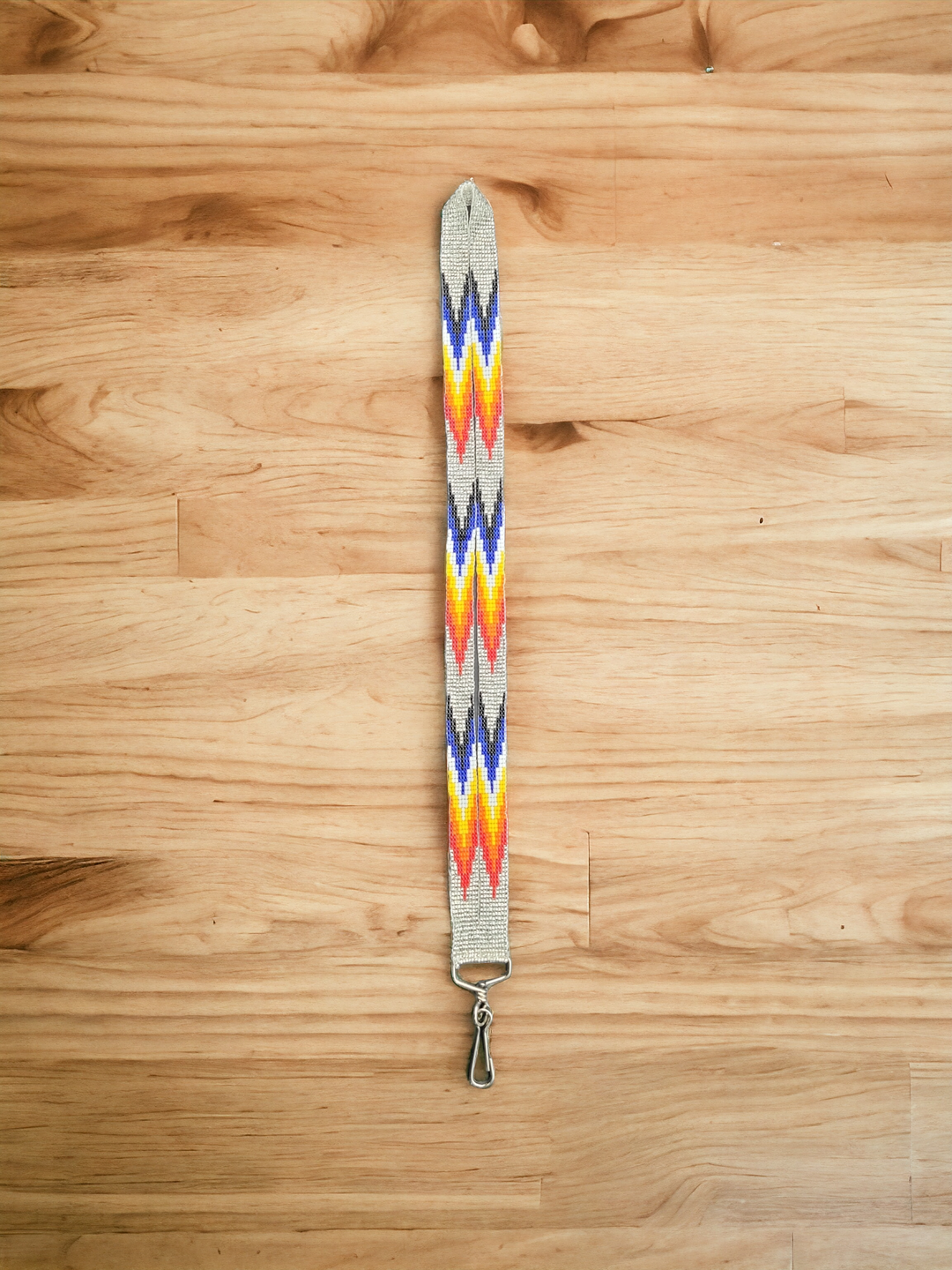 Silver Native Beaded Lanyard