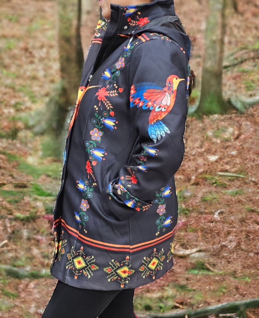 Obsidian Hummingbird 3/4-Length Coat