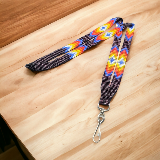 Purple Native Beaded Lanyard