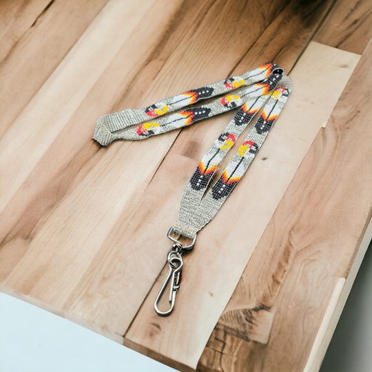 Silver Native Beaded Lanyard