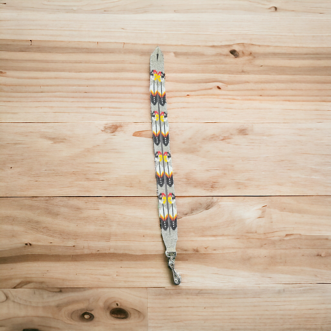 Silver Native Beaded Lanyard