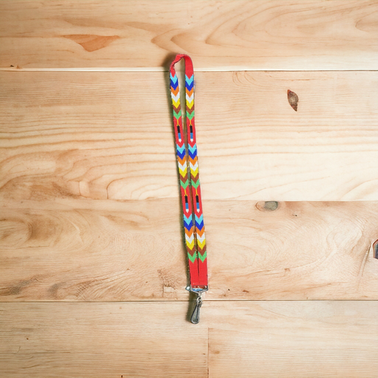 Red Native Beaded Lanyard