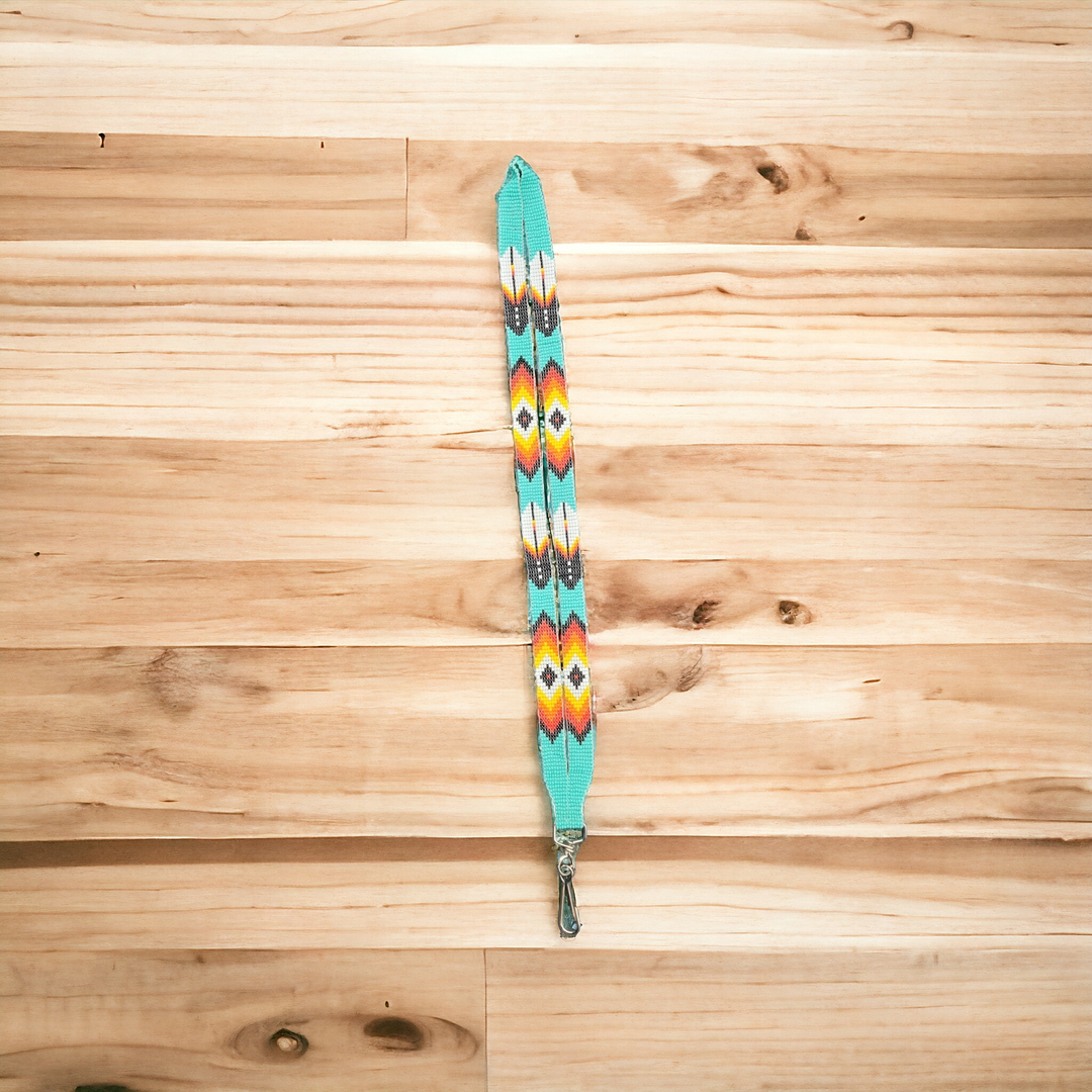 Turquoise Native Beaded Lanyard