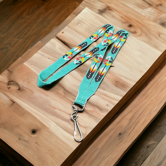 Turquoise Native Beaded Lanyard