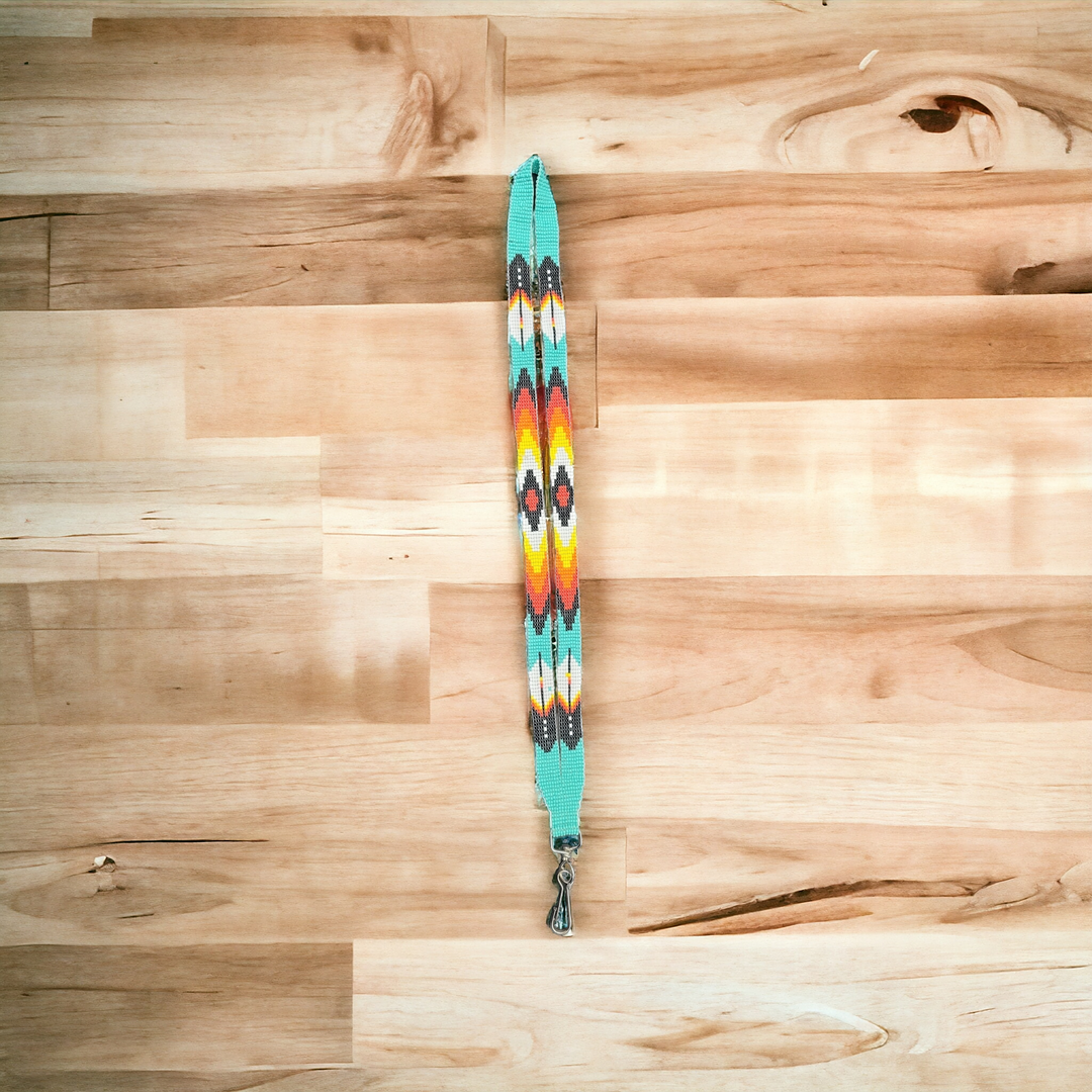 Turquoise Native Beaded Lanyard