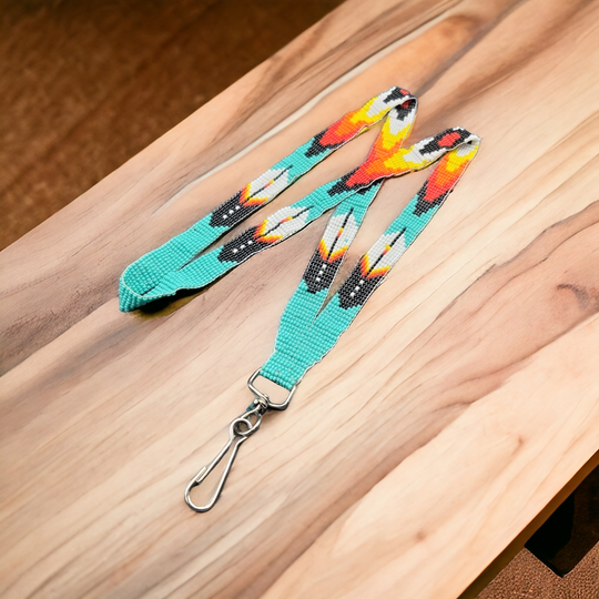 Turquoise Native Beaded Lanyard