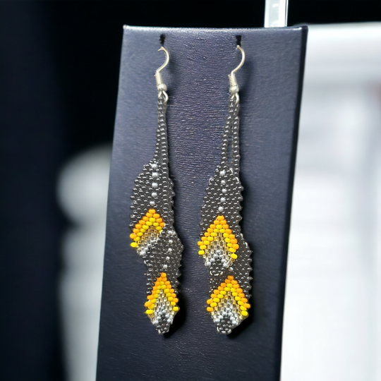 OldTribes™ Black Beaded Earrings