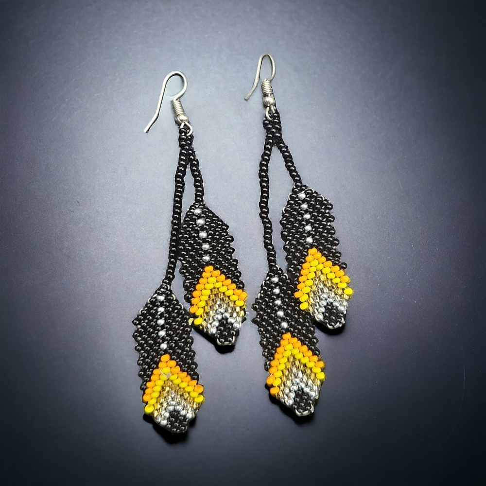 OldTribes™ Black Beaded Earrings