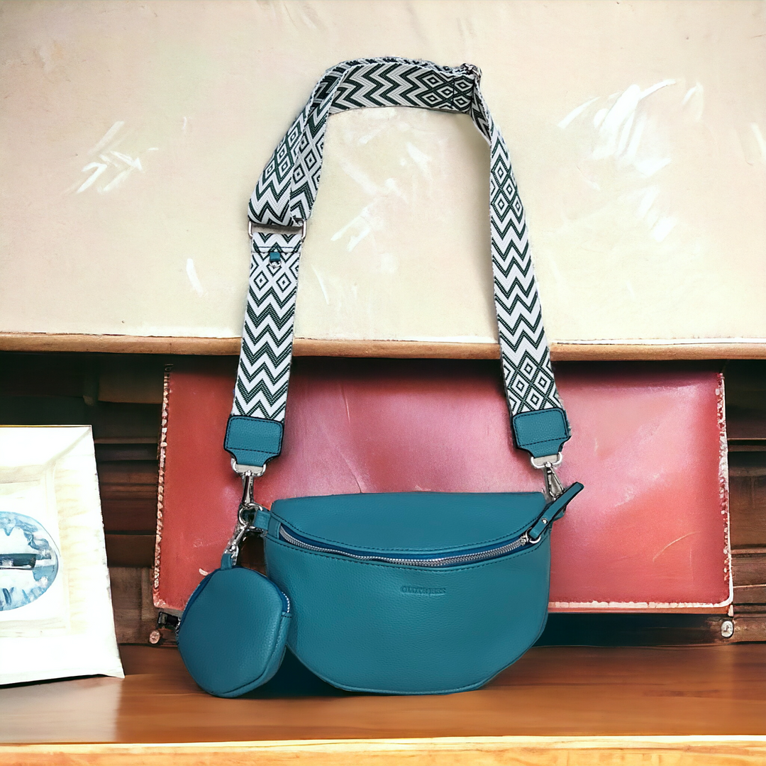 OldTribes™ Turquoise Leather Crossbody waist bag