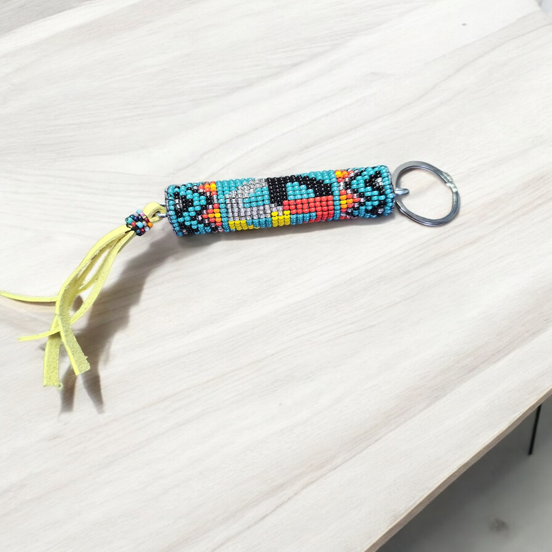 OLDTRIBES™ Beaded 4 coner turquoise Keychain