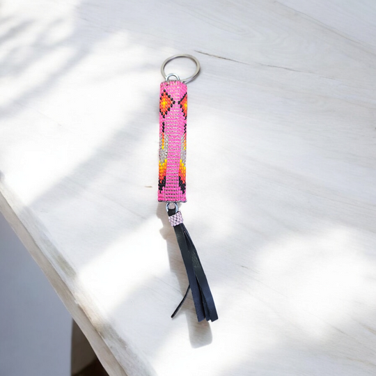 OLDTRIBES™ Beaded pink Keychain