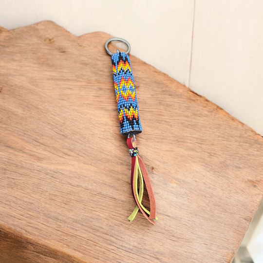 OLDTRIBES™ Beaded yellow blue Keychain