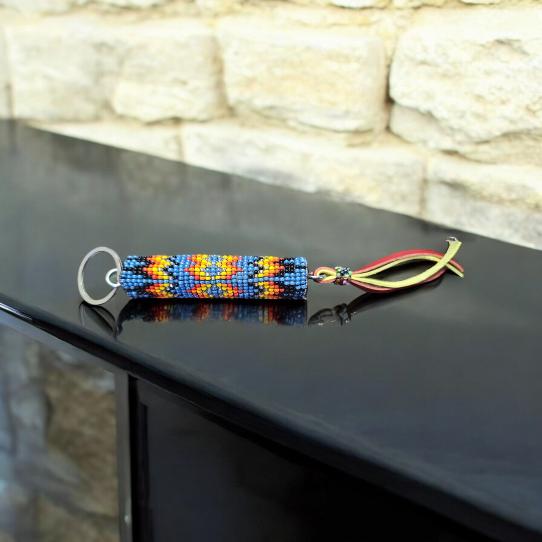 OLDTRIBES™ Beaded yellow blue Keychain