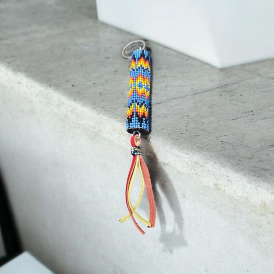 OLDTRIBES™ Beaded yellow blue Keychain