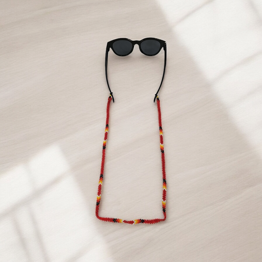 Artisan Handwoven Glasses Chain (Lava Red)