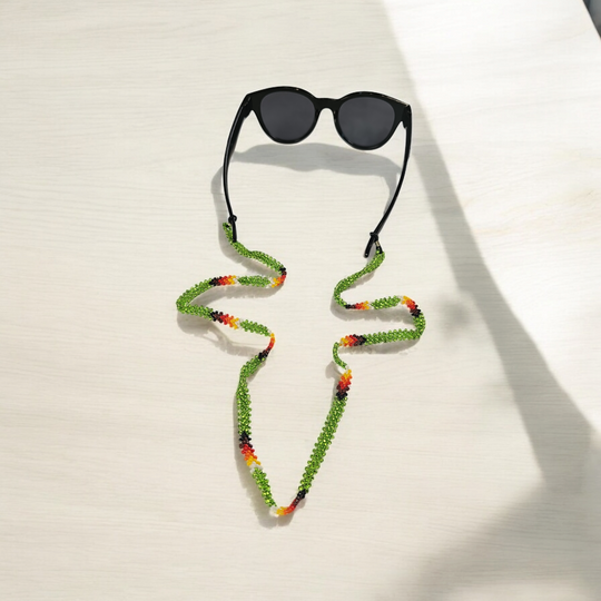 Artisan Handwoven Glasses Chain (Green)