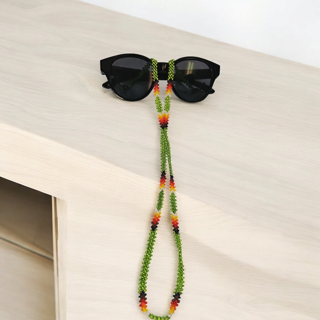 Artisan Handwoven Glasses Chain (Green)