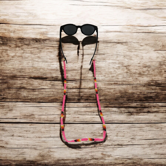 Artisan Handwoven Glasses Chain (Pink)