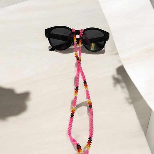 Artisan Handwoven Glasses Chain (Pink)