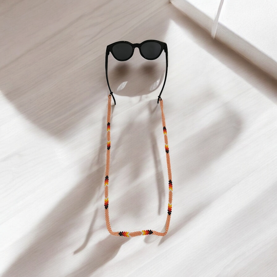 Artisan Handwoven Glasses Chain (Peach)