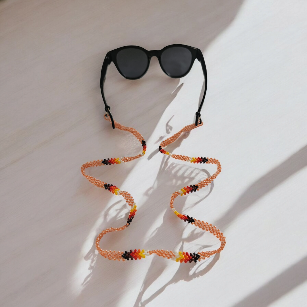 Artisan Handwoven Glasses Chain (Peach)