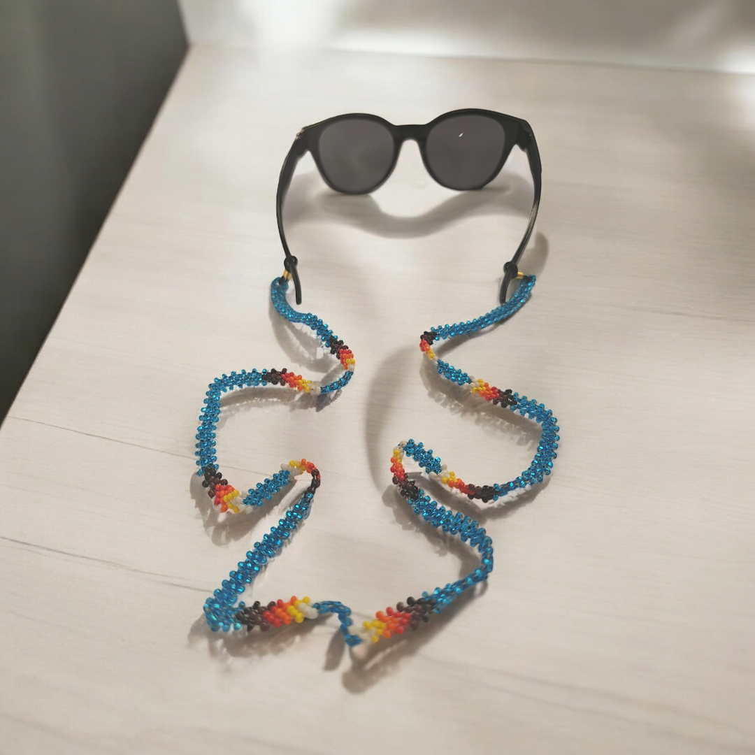 Artisan Handwoven Glasses Chain (Ocean Blue)