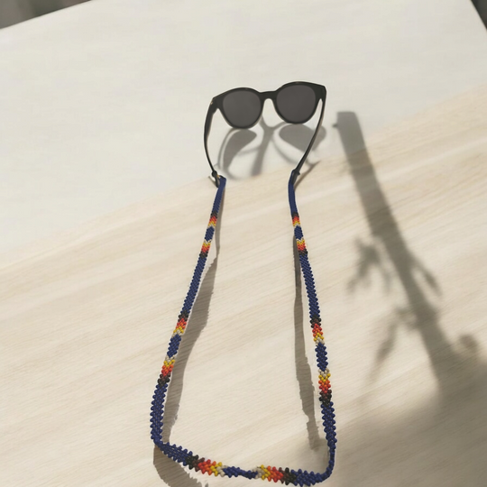 Artisan Handwoven Glasses Chain (Indigo)