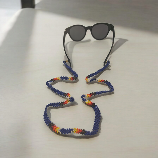 Artisan Handwoven Glasses Chain (Indigo)