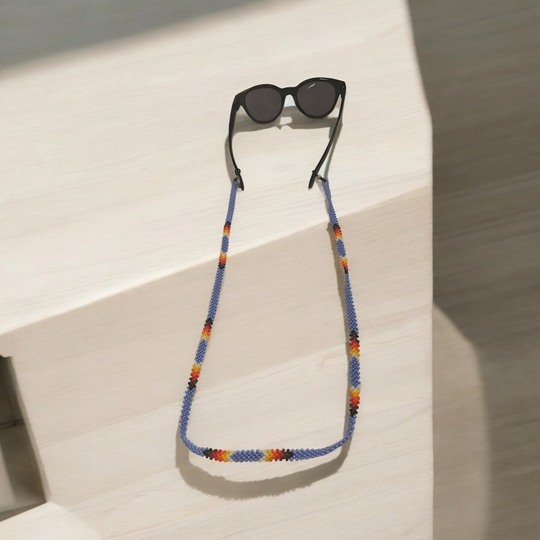 Artisan Handwoven Glasses Chain (Blue)