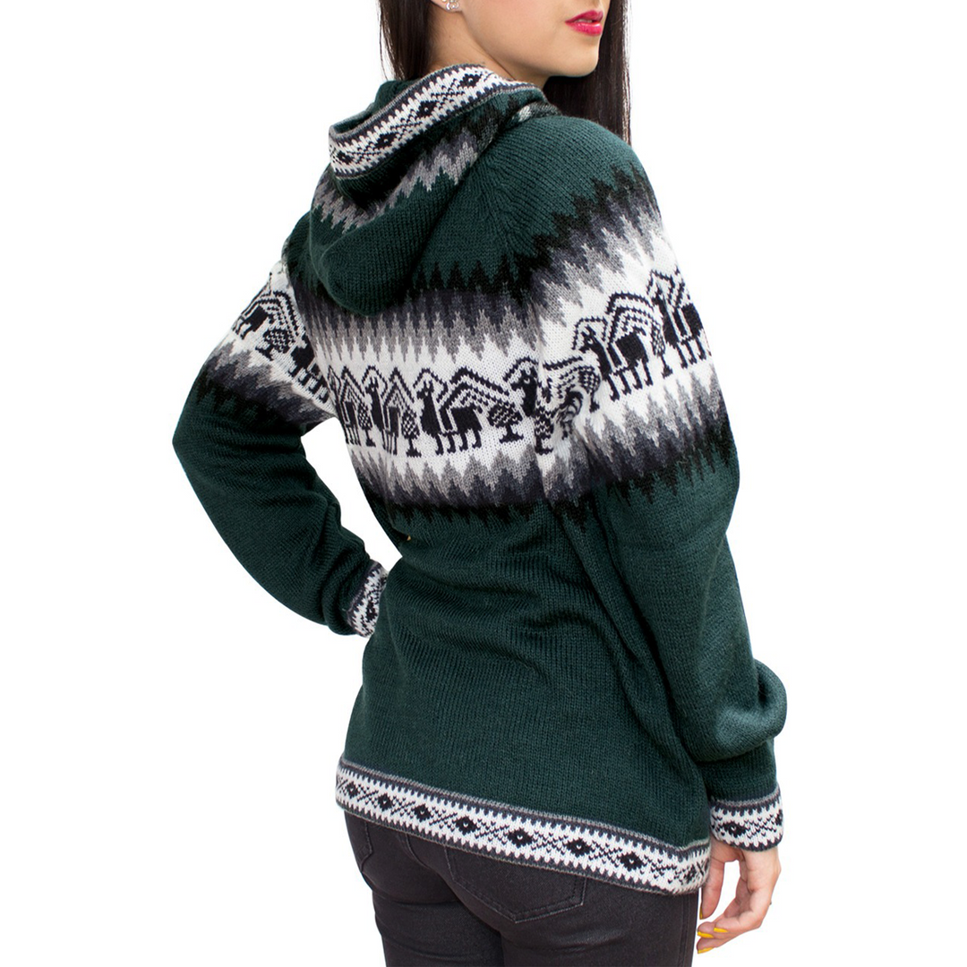 Unisex Dark Green Alpaca Sweater